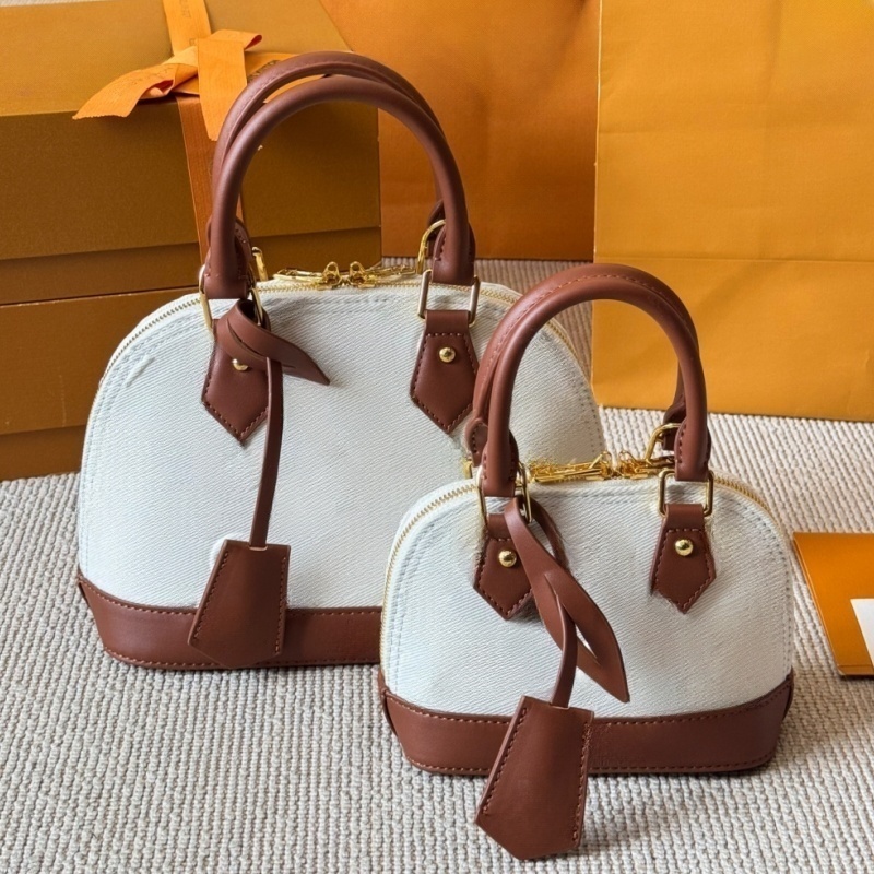 Allmas BB Top Handle Shell with Carrying Backband Womens Classic Printed Leather genuine leather blue handbag bags Bag Mens Wallet Cross body Handbag