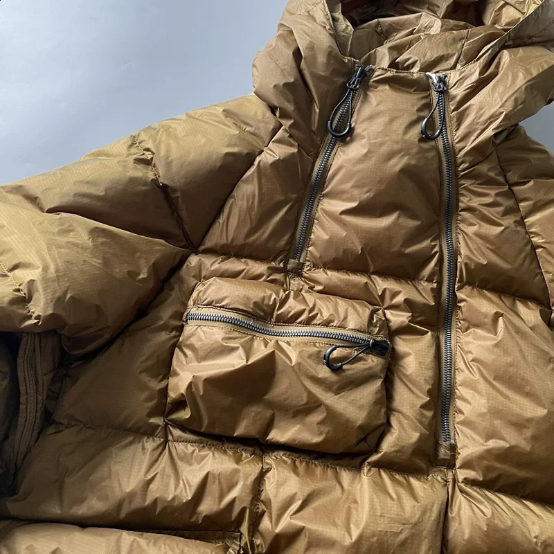 Winter Down Jacket with Multiple Pockets Work Clothes Hoodies Three Proof Stormsuit Outdoor Trekking Camping Ski Student Coat 250819