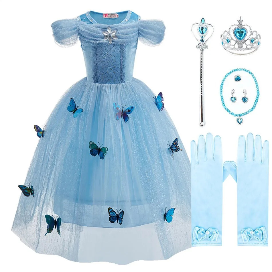Anna Elsa Costume Children Princess Dress for Girls Kids Cosplay Snow White Christmas Carnival Party Disguise Outfit w250910