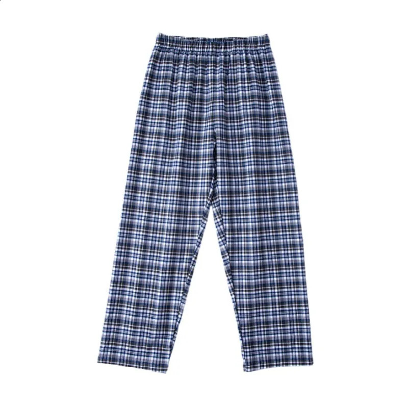 Mens Cotton Plaid Pajama Long Sleeping Pants Male Casual Loose Trousers Loungewear Cozy Soft Breathable Sleep Bottoms Nightwear 250822