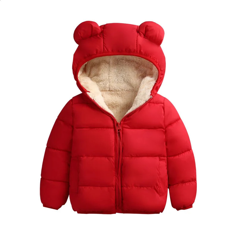 Baby Winter Coat Kids Casual Solid Cute Ear Hooded Down Jacket Overalls Snow Warm Clothes For Children Boys Girls Body250821