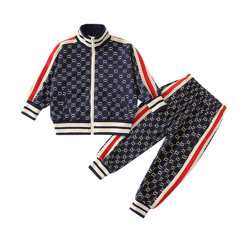 2025 New Boys' Spring Outfit Set Trendy Stand Collar Two Piece Casual Clothes for Kids Xmas Gift