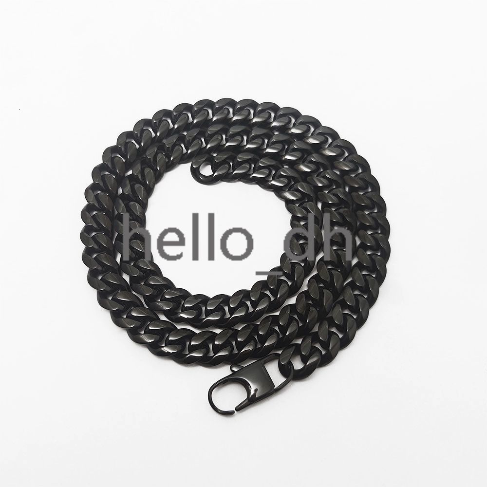 10 mm Black Plated 925 silver 925 silver Miami Cuban Link Necklace Cuban Chains Men - view 3