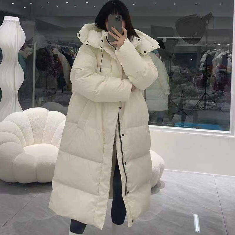 Cream Color Mid-Length for Women, High-End Feel, Winter Women's Coat, New Duck Pinghu Down Jacket