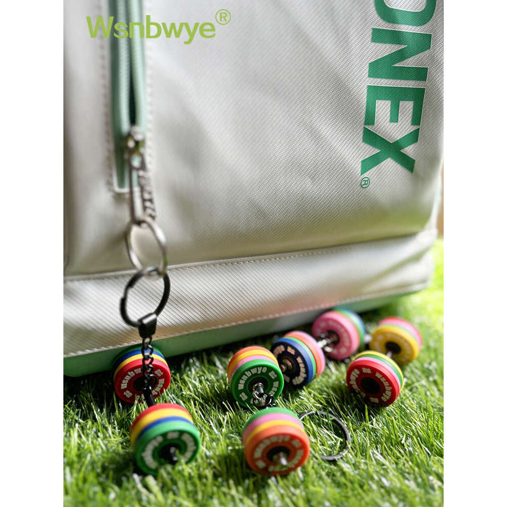 Designer Keychain Bag Charm Keychain Wallet Personalized Light Creative Gift Weightlifting Mini Barbell Silicone Small Pendant Fiess Keychain Key Ring