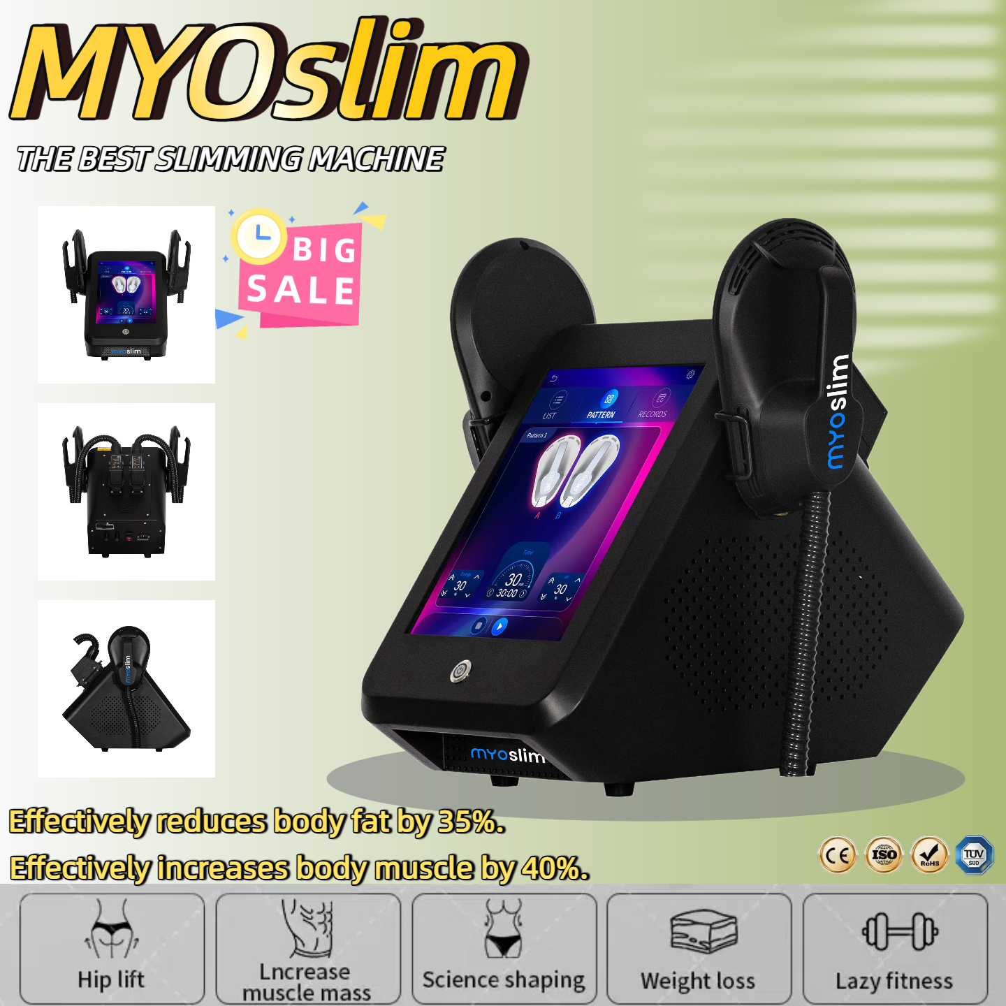 MYOslim Neo 6500W Powerful Body Massage RF Fat Burning Muscle Slimming And Fat loss For Salon Machine CE/ROHS