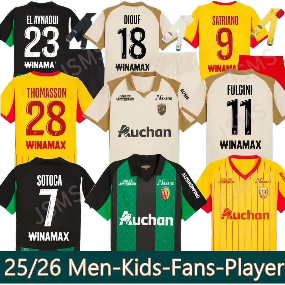 Maillot RC Lens 25 26 Soccer Jerseys Home Away Saint-Barbe Special EL AYNAOUI KAKUTA FULGINI DIOUF SPIERINGS GANAGO SOTOCA WAHI Football Shirt 2025 2026 Kids