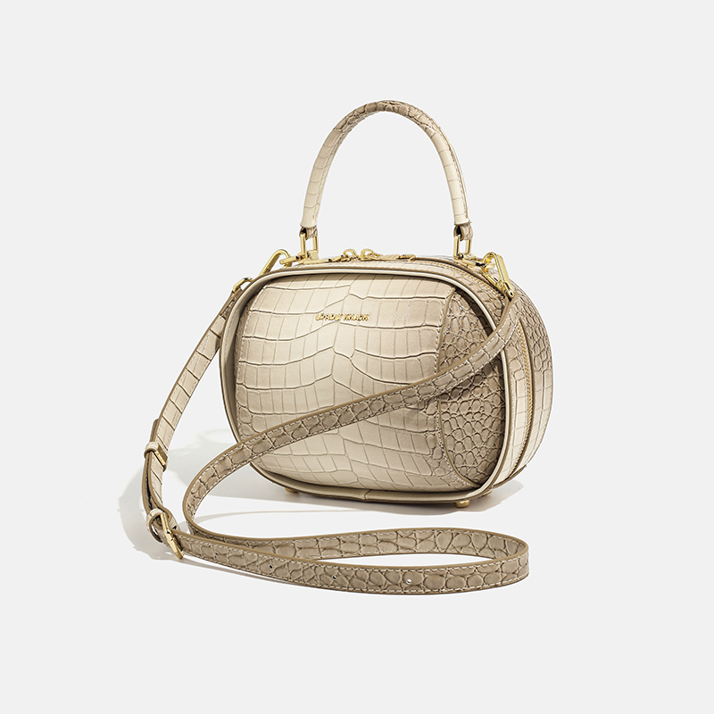 LORDLY KNACK designer bag light luxury genuine leather bowling bag versatile high-quality vintage outdoor tote bag