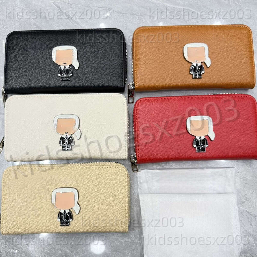 Karl Langerfelds Designer 10A Largerfields Luxury Kids Card Holder Coin Purse Men New Metal Zipper Wallet Universal Bag