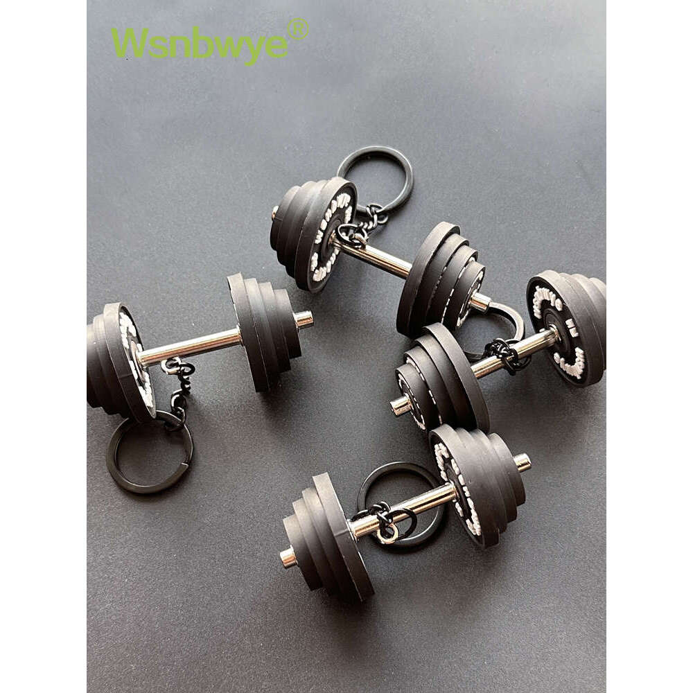 Designer Keychain Bag Charm Keychain Wallet Fiess Equipment Mini Dumbbell Bag Keychain Silicone Barbell Gift Small Pendant Decoration