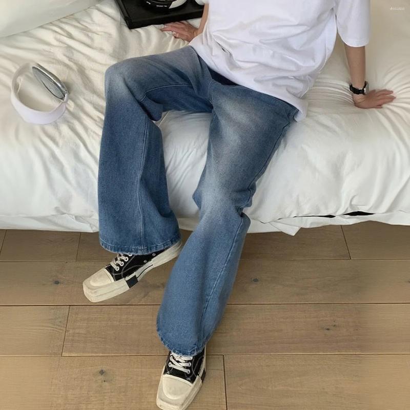Men's Jeans Autumn Denim Pants Retro Blue Washed Male Baggy Four Seasons Straight Casual Menwear Loose Wide Leg Trousers Fashion