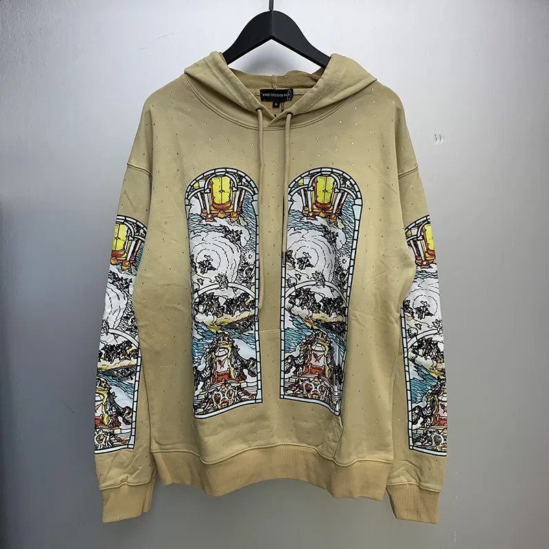 Blue Cream WHO DECIDES WAR Hoodie Men Woman Quality Drill Printing Wash Vintage Casual Pullover Sweatshirts 250821