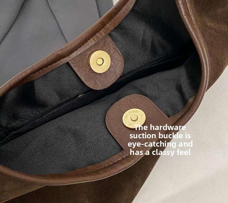 Designer Bags Autumn And Winter Designer Bag Women's Suede Tote Shoulder Half Moon Armpit Casual Simple Leisure Magnetic Bule Closure Soft PU Lea