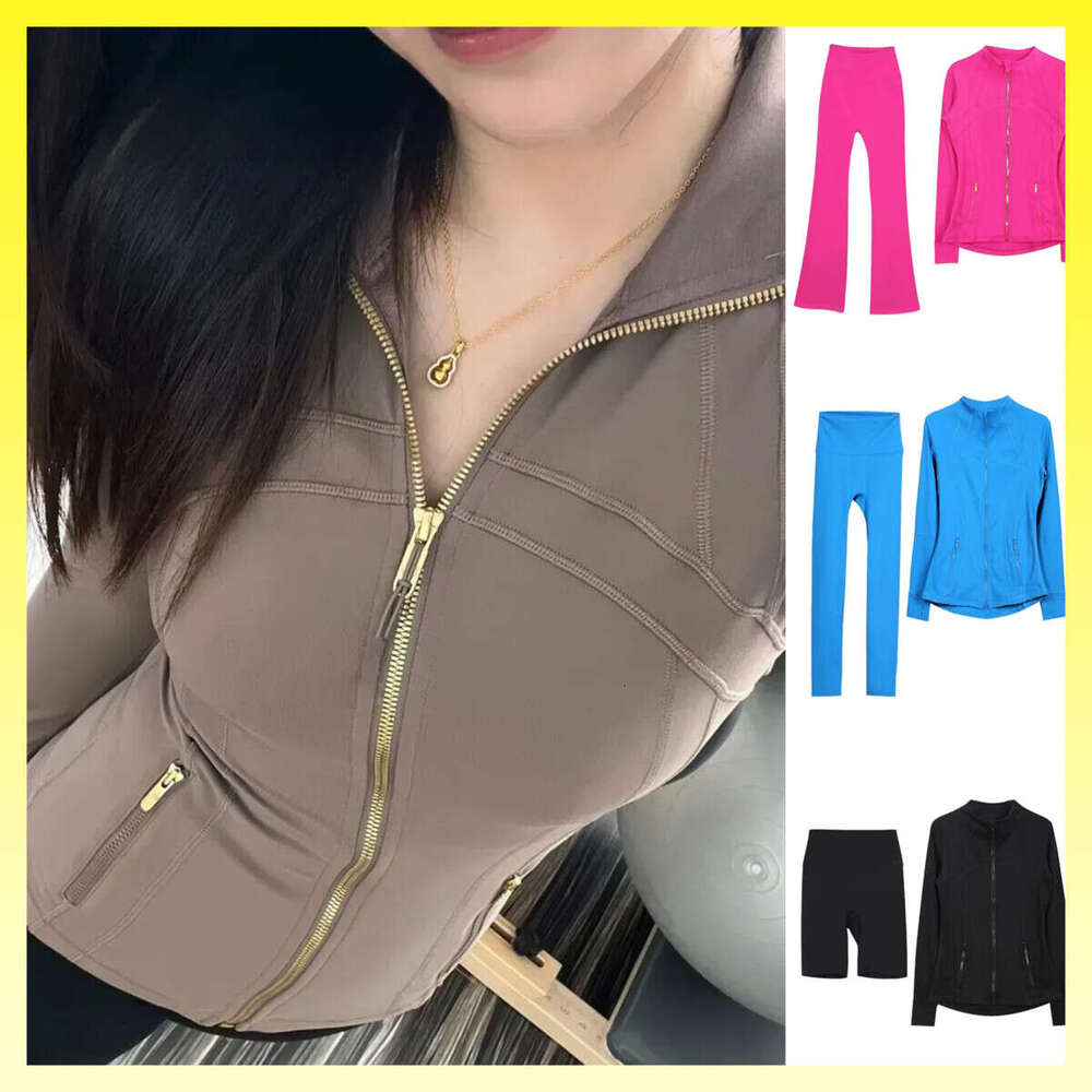 Sports equipment luluulemonins set category selection Gold Zip luluuleefinejackets set men Jacket Long pants Shorts Bra luluness lemonlies leggings