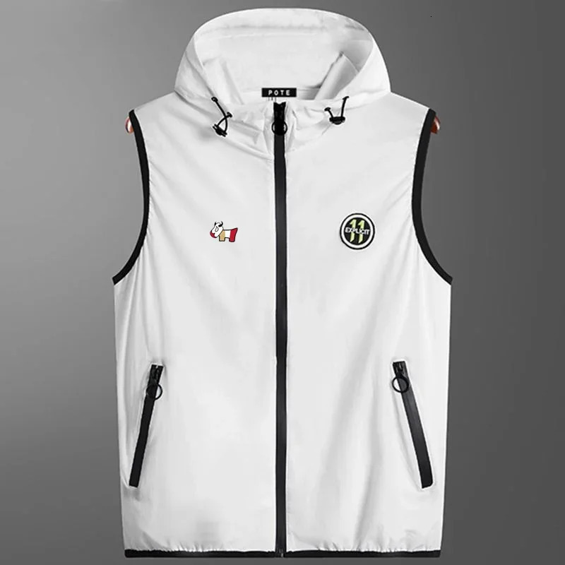 High Quality Men Golf Jackets Vest Summer Fashion Men Sports Golf Jacket Hooded Golf Clothing Breathable Outdoor Waistcoat 250818