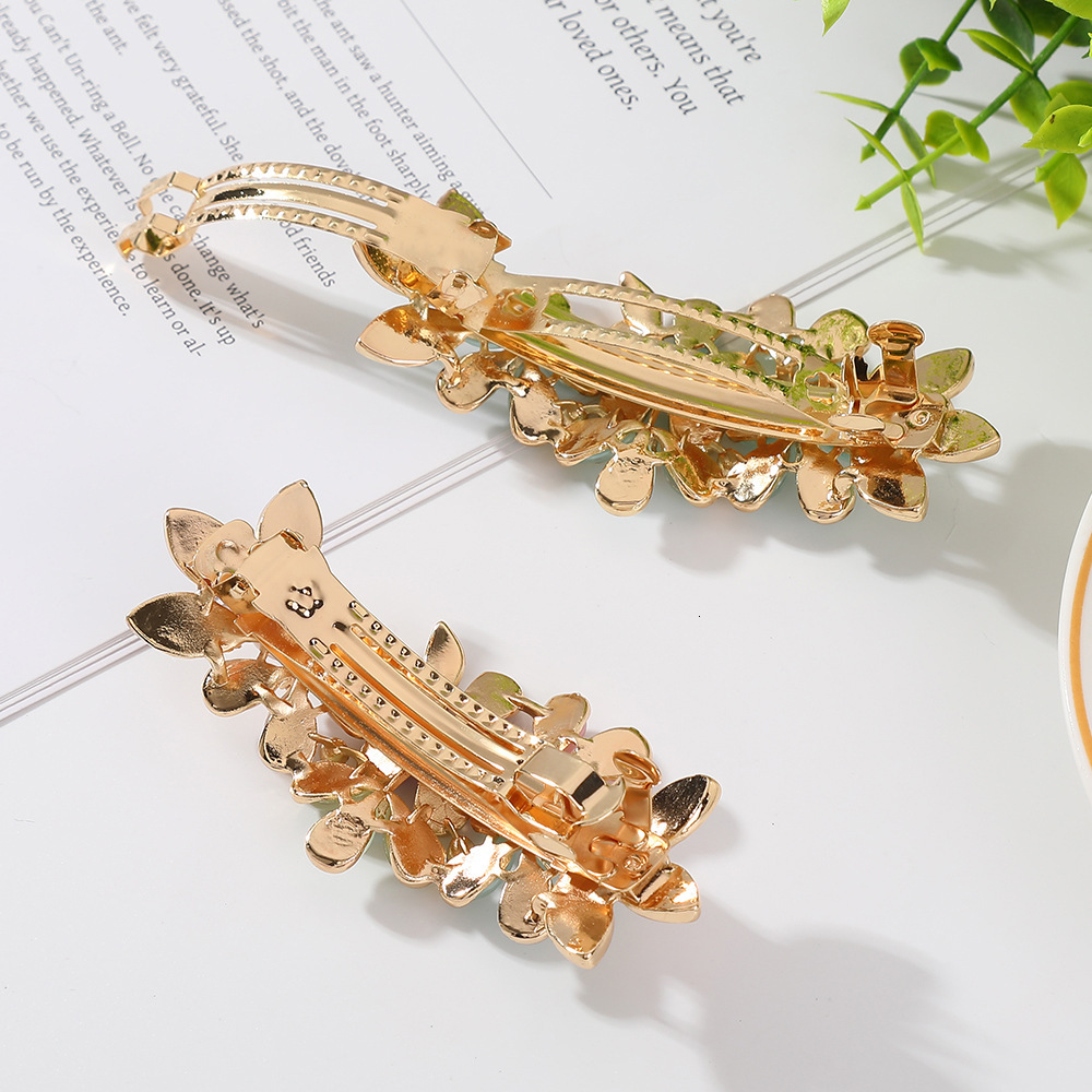 New Korean Style Elegant Flower Temperament Imitation Cat Eye Spring Top Bangs Clip Half Tie Hairpin Hair Accessories Wholesale SY-8021