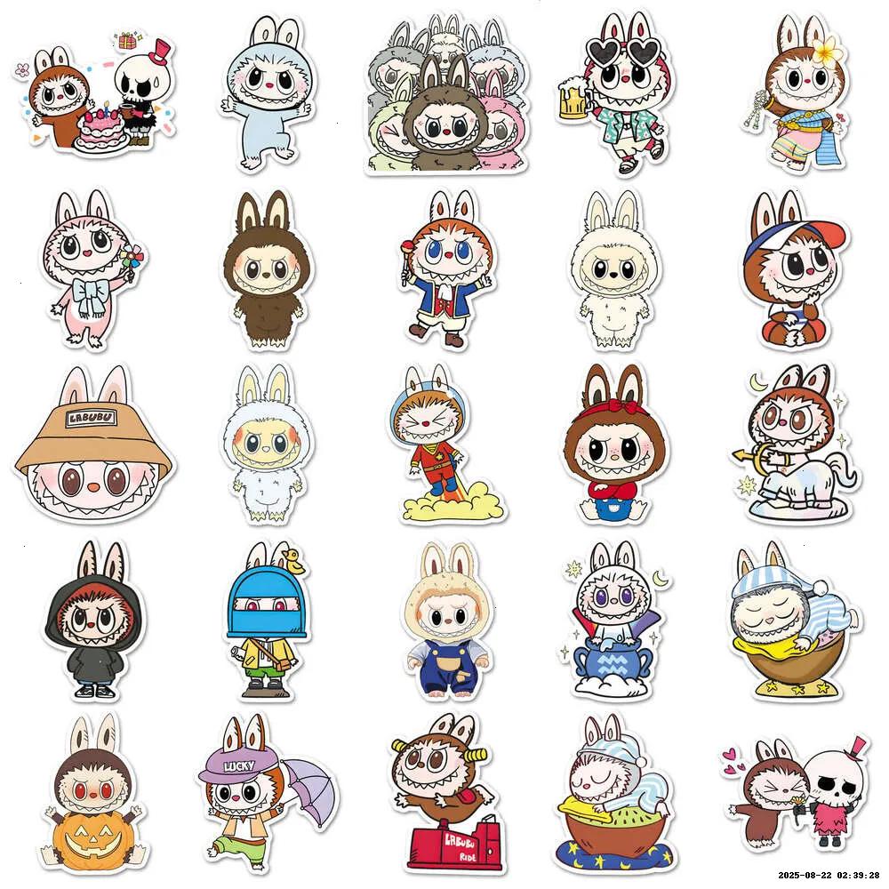 Labubu Stickers 55PCS - Anime Decals for Phone, Laptop, Water Bottle - Waterproof Vinyl Decoration for Kids-xl