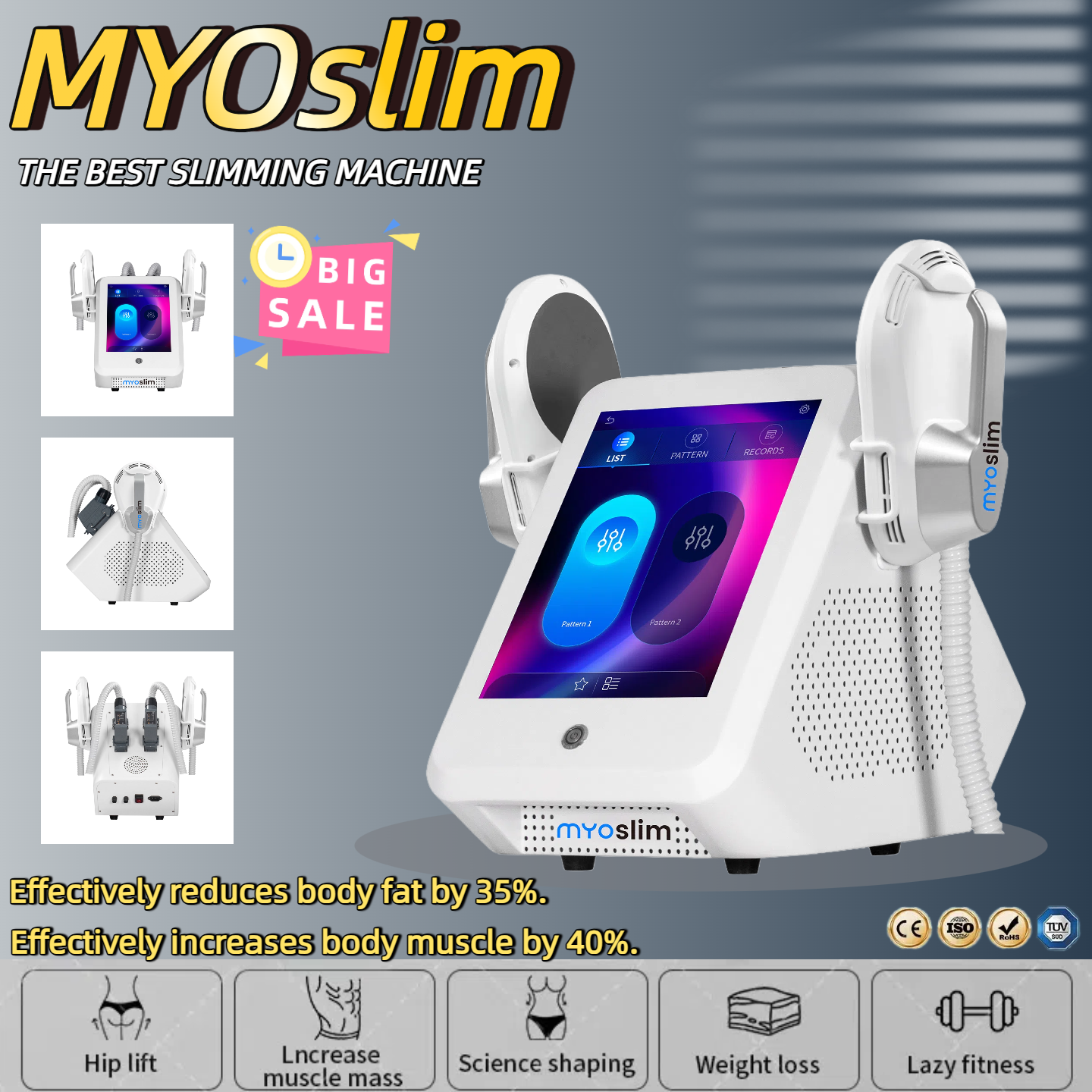MYOslim Contouring Machine EMS Neo RF Slimming Sculpting Muscle Electromagnetic Body Sculpting Machine CE/ROHS