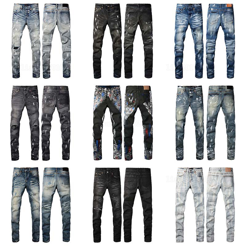 Designer jeans men jeans casual ripped biker slim straight men's jeans stacked skinny jeans trendy brand retro pant high quality fashion men jeans size 28-40