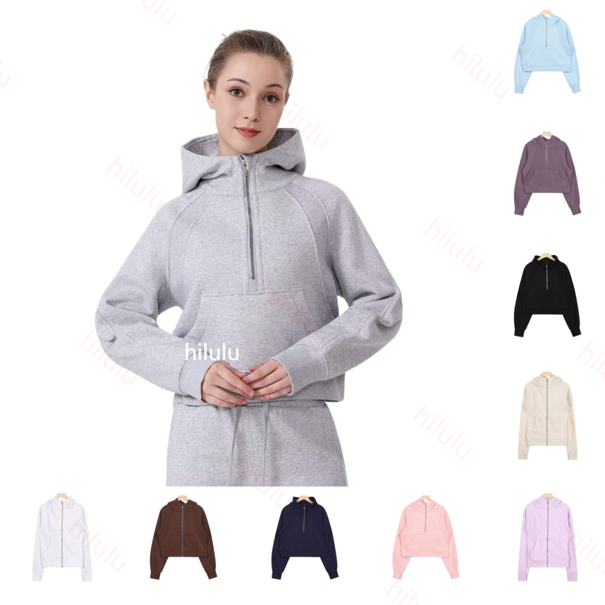 Hoodies Diving Hoodie Jogger Jacket Golden zipper Workout Clothes Women Oversized French Terry Hoodie Yoga Sweatshirt Lounge Wear Pullover Gym Yogawomen Jackets