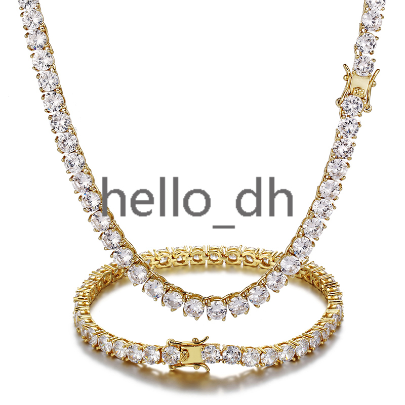 Hip Hop Choker Jewelry Tennis Chain Necklace for Women Iced Out moissanite Stone Tennis Necklace