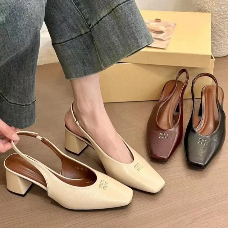 Dress Shoes Luxury Designer Fashionable Elegant Versatile Women's Sandals Summer Style Patent Leather Mary Jane Shallow High Heel