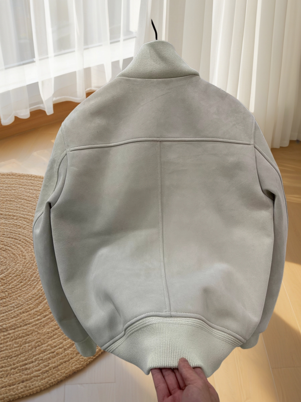 New stand up collar pilot leather jacket, genuine leather mixed with suede and sheepskin high-end feel suitable for wearing jacket jacket jacket