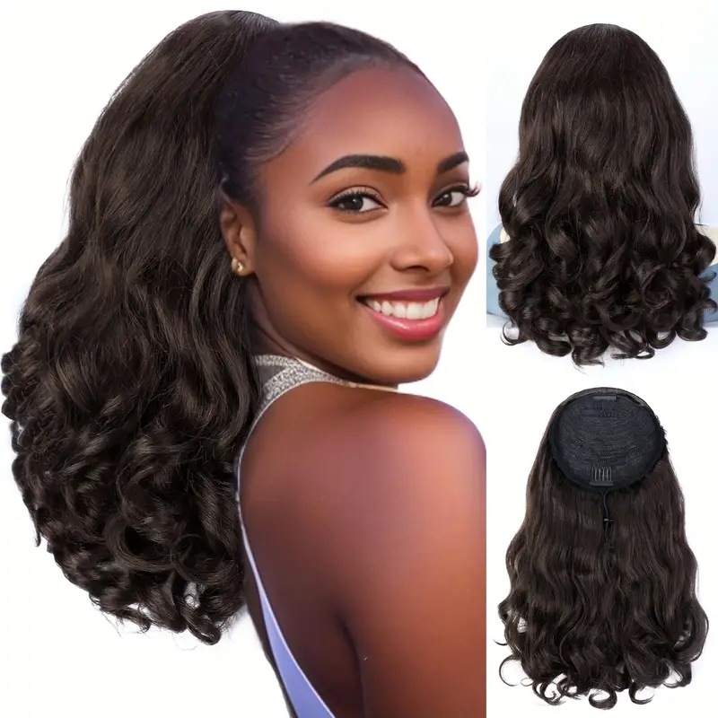Women's Small Curly Ponytail Natural and Vivid Brown and Black Multiple Color options j16