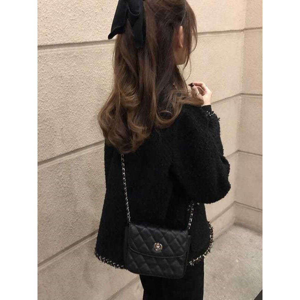 Lanjia- Chanel Style Women's Spring Autumn Loose Korean Version French Woven Tweed Casual Slimming Short Jacket Top Trendy 862Ea