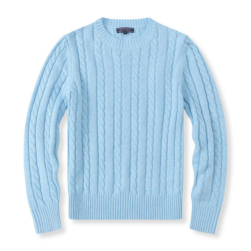 Round neck pullover fashionable jacket top knitted sweater casual Men clothing autumnwinter sports youth 6 style 250822