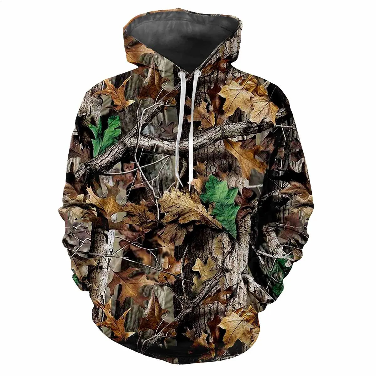 Mens Forest Camouflage Hunting Animals Outdoor Camouflage Spring Autumn Hoodie Street Trend Loose Comfortable Casual Clothing 250822