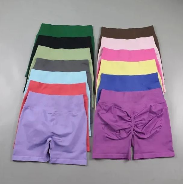 Shorts Set Seamless Yoga Set Workout Scrunch Shorts Sets Halter Sports Bra Srunch Shorts Fitness Clothes Gym short Suit