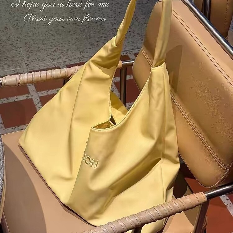 Designer Bag Yellow Nylon Canvas Bag For Women 2025 New Luxury Bag Free Delivery To Your Door Large Capacity Shoulder Tote Bag Korean Style Versatile 