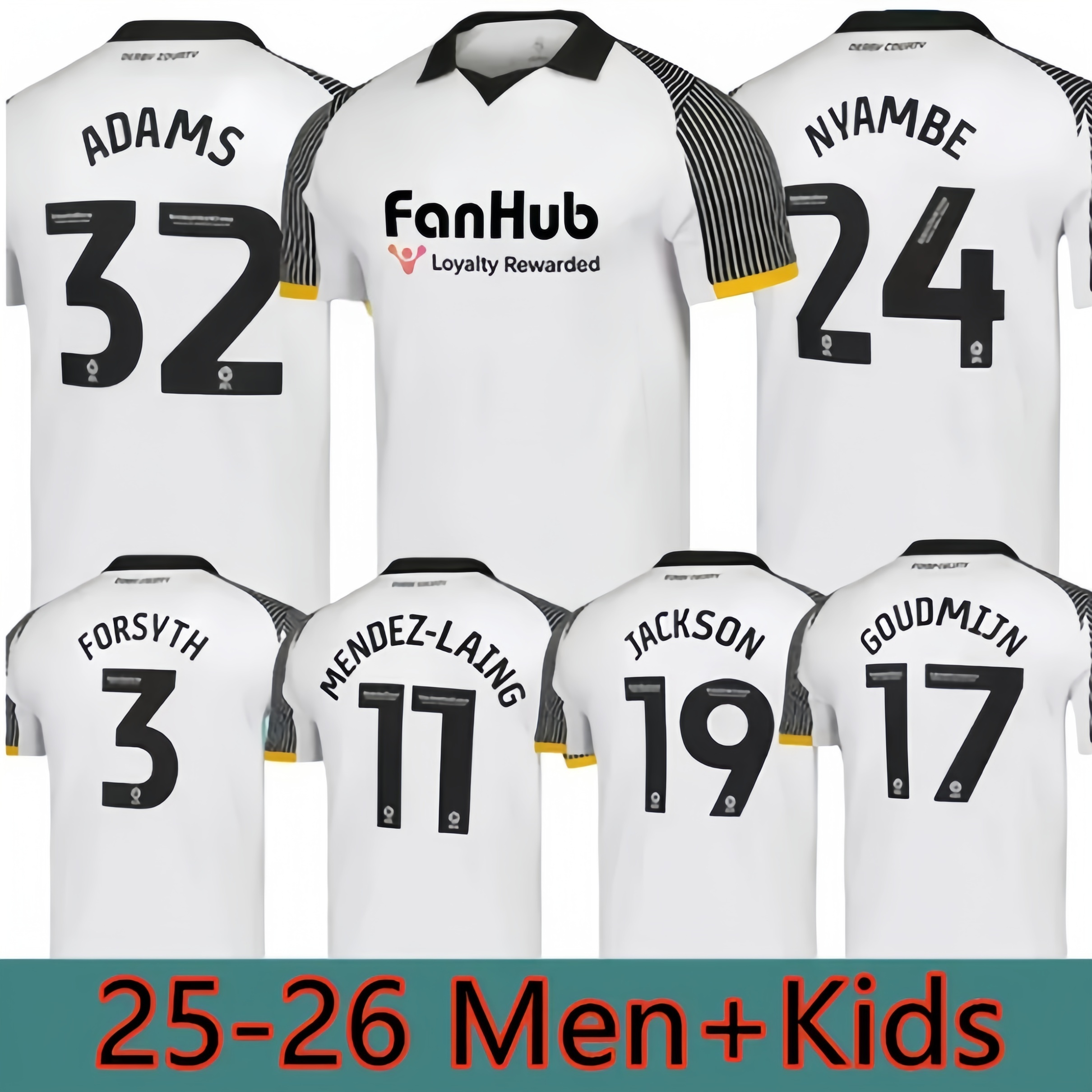 25 26 Derbyshire soccer jerseys 2025 2026 camisetas de futbol Rooney MARRIOTT LAWRENCE jersey WAGHORN DOWELL PATERSON football
