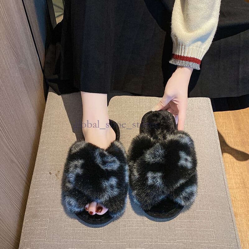 Fashionable Brand Cotton For Women Cute Non Slip Soft Sole Stylish High Value Furry Winter Slippers