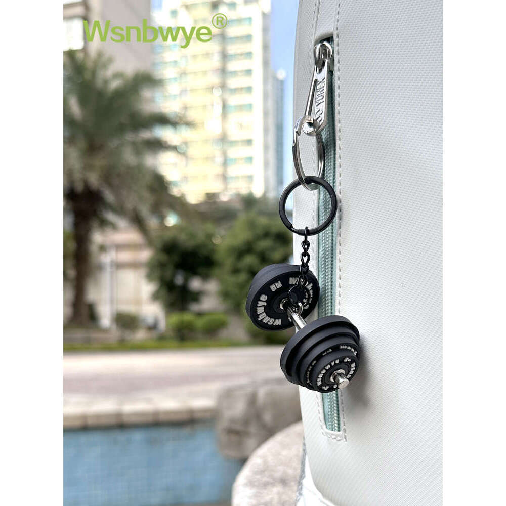 Designer Keychain Bag Charm Keychain Wallet Fiess Equipment Mini Dumbbell Bag Keychain Silicone Barbell Gift Small Pendant Decoration