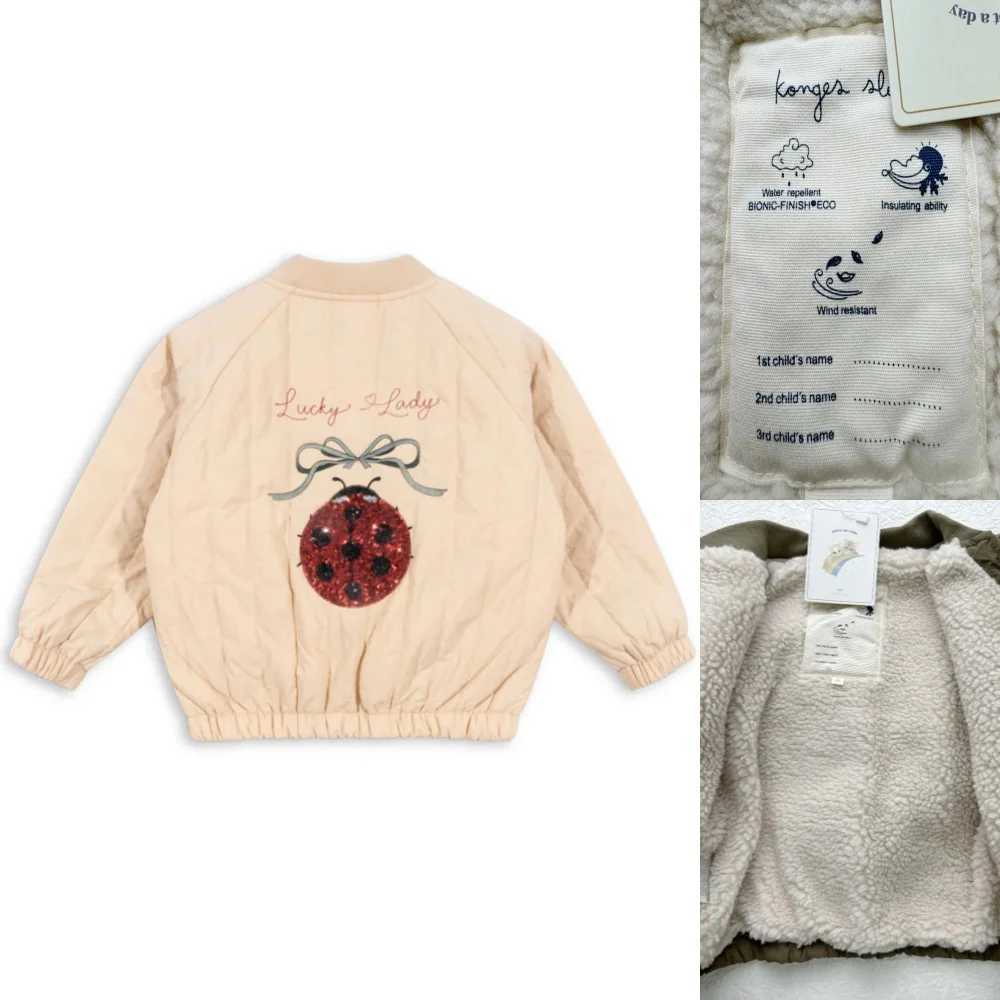 Konges Slojd Winter Baby Boys Lambswool Jacket Coat Kids Cotton Outerwear Girls Fleece Flight Suit Jacket Childrens Clothing L250821