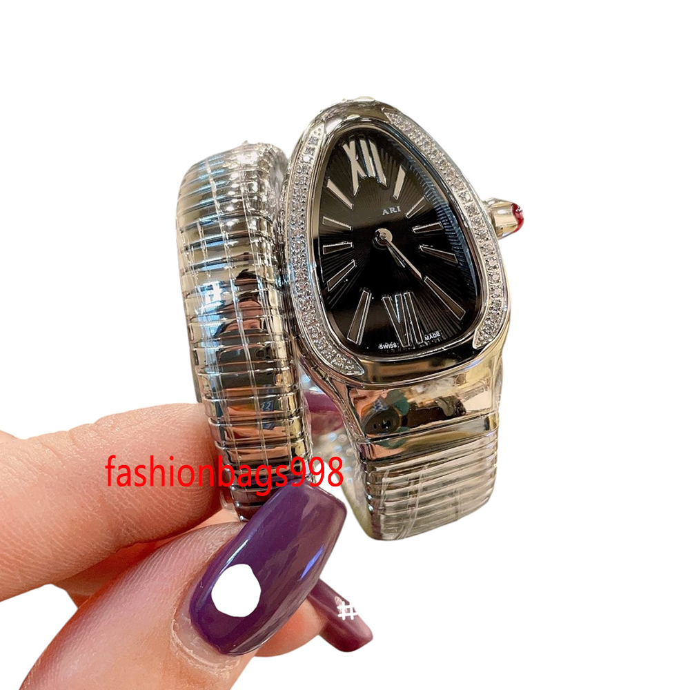Designer serpenti tubogas watch accessories 316 stainless single spiral bezel set with brilliant-cut diamonds swiss 762 movement womens multifunctional RW3943