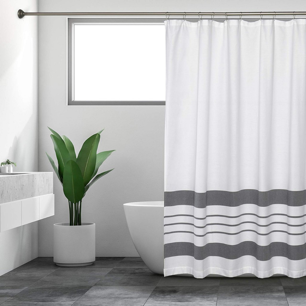 YL-36983 digital printed cloth shower curtain waterproof thick bathroom partition curtain with hook