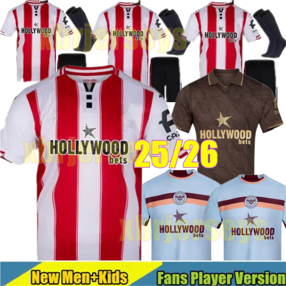 25 26 BrenTfordes Soccer Jerseys TONEY AJER SCHADE 2025 2026 Football Shirt Home Away Kids Kit Camisetas Futbol HICKEY HENRY SCHADE YARMOLYUK TONEY MBEUMO JANELT