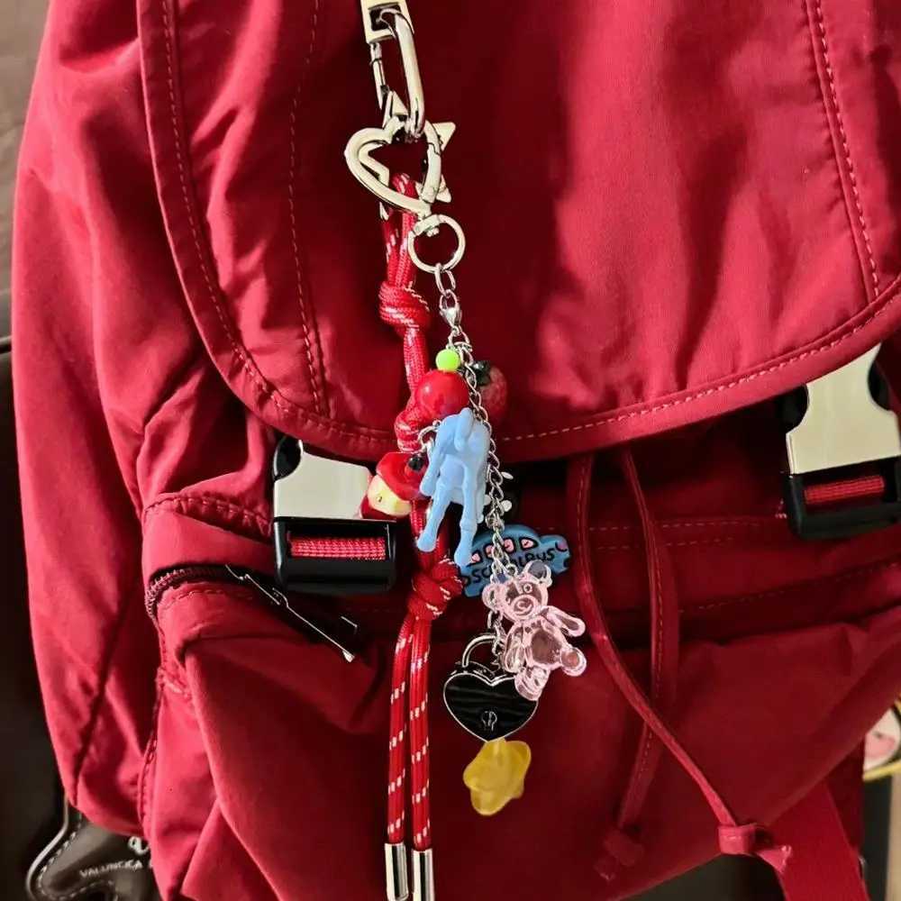 Charm Woven Rope Keychain Phone Colorful Lanyard Bag Pendant Decor Anti-lost Keychain Lanyard Small Fresh Keychain AccessoriesXJ25082