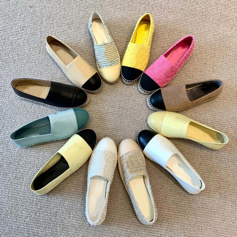 Designer women's bucket shoes breathable casual loafers flat soles for everyday wear of classic rattan woven shoes, plus 35-42