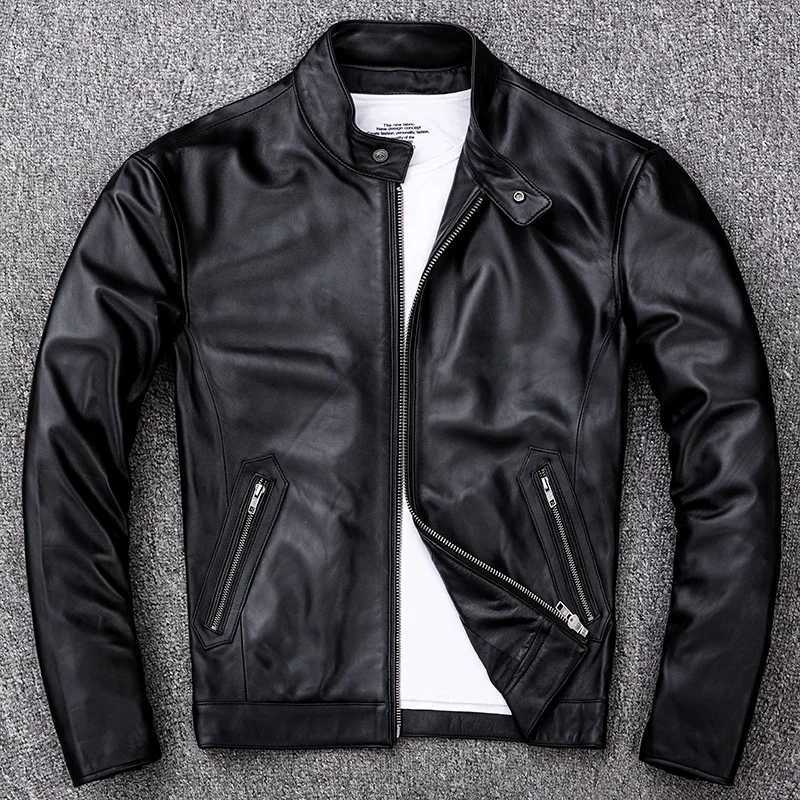 Spring Natural Genuine Leather for Men Motorcycle Slim Male Coat Mens Sheepskin Biker Fashion Clothing X250822