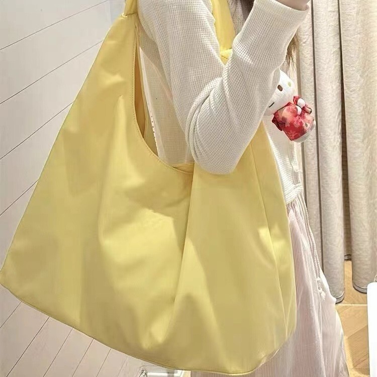 Designer Bag Yellow Nylon Canvas Bag For Women 2025 New Luxury Bag Free Delivery To Your Door Large Capacity Shoulder Tote Bag Korean Style Versatile 