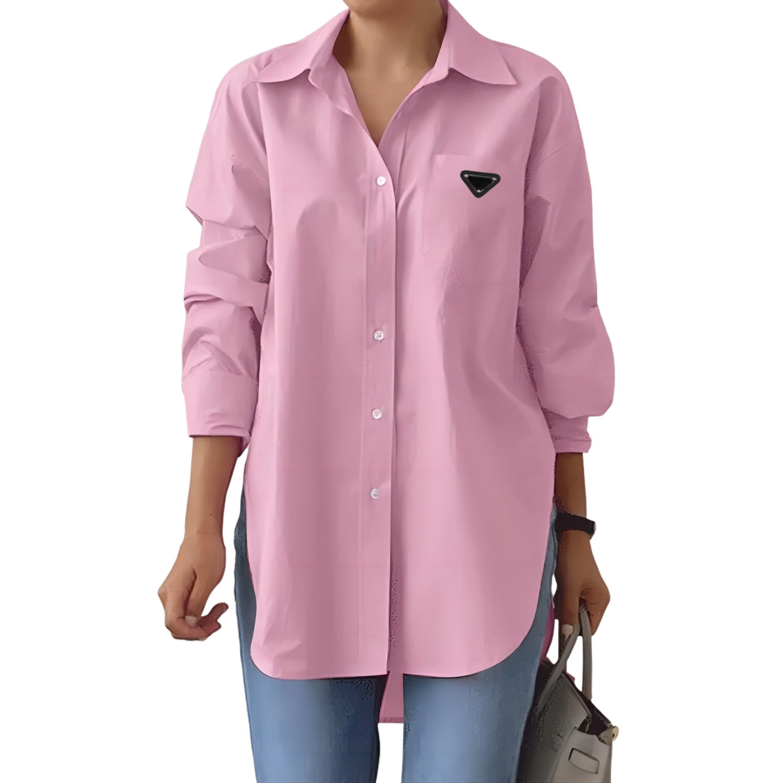Designer Blouses Womens Long Sleeve Shirts Spring Autumn Loose Lapel Neck Fashion Classic T Shirt American Women'S Casual Embroidery Polo Top