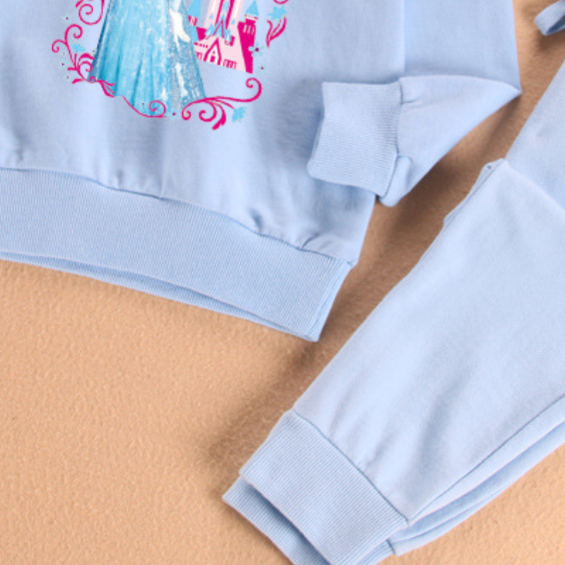 Disney Children's Designer Clothing Girls' designer clothing Princess Elsa's holiday outfit Set with princess print design Soft and com