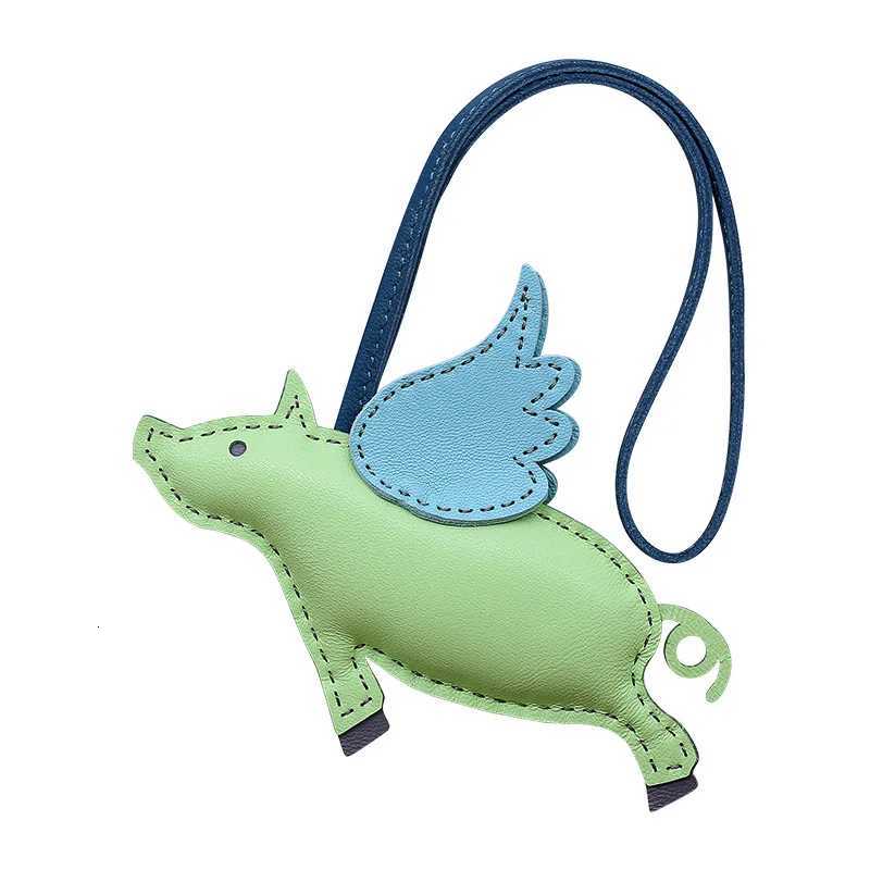 Cow Leather Keychain Pendant for Ladies Fly Pig Bag Charm Handmade Handbag Pendant Car Decorate Bag Accessories Z250822