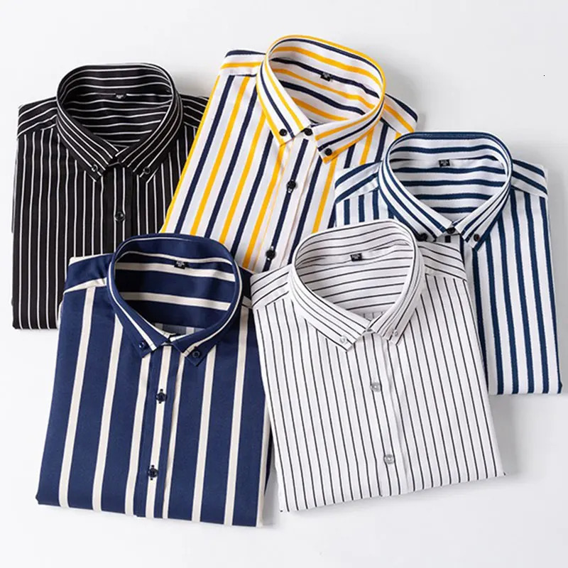Mens Business Casual Long Sleeve shirt Classic striped social dress shirt Wear free wrinkle-resistant and easy to care for 250822