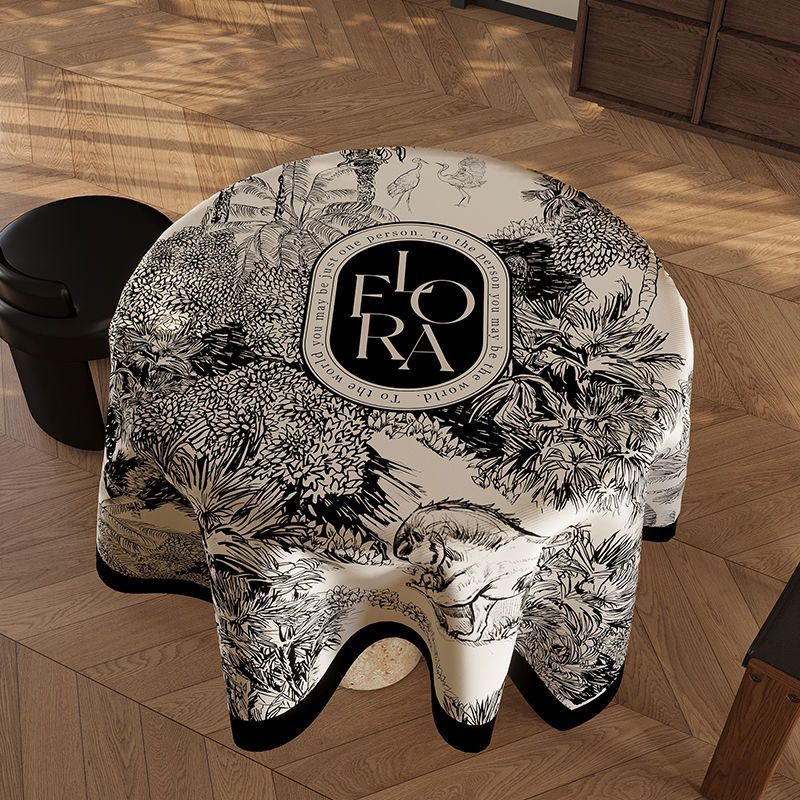 Designer Luxury Modern Printed Dining Custom Table Cover Home Hotel Round Table Cloth