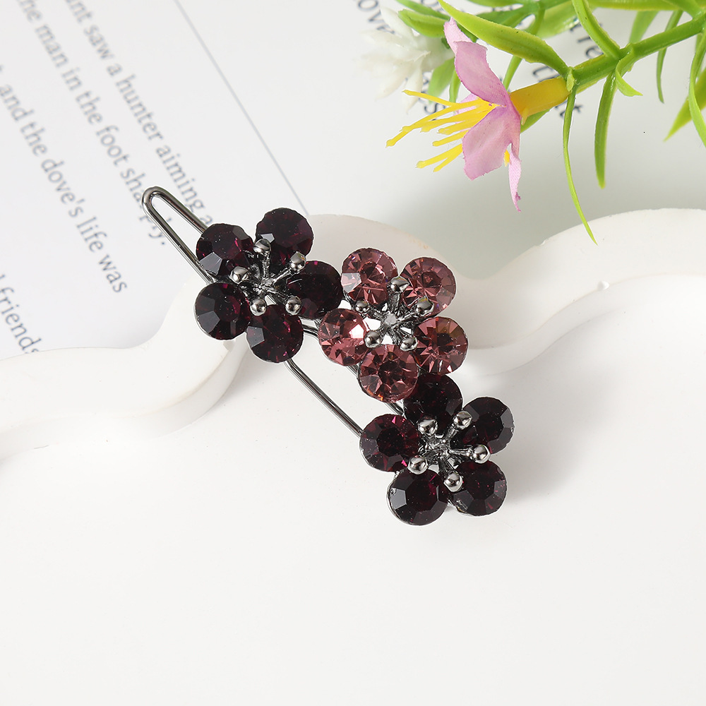 Elegant High-end Flower Women's Light Luxury Hairpin Horizontal Clip Hair Accessory SY-8128